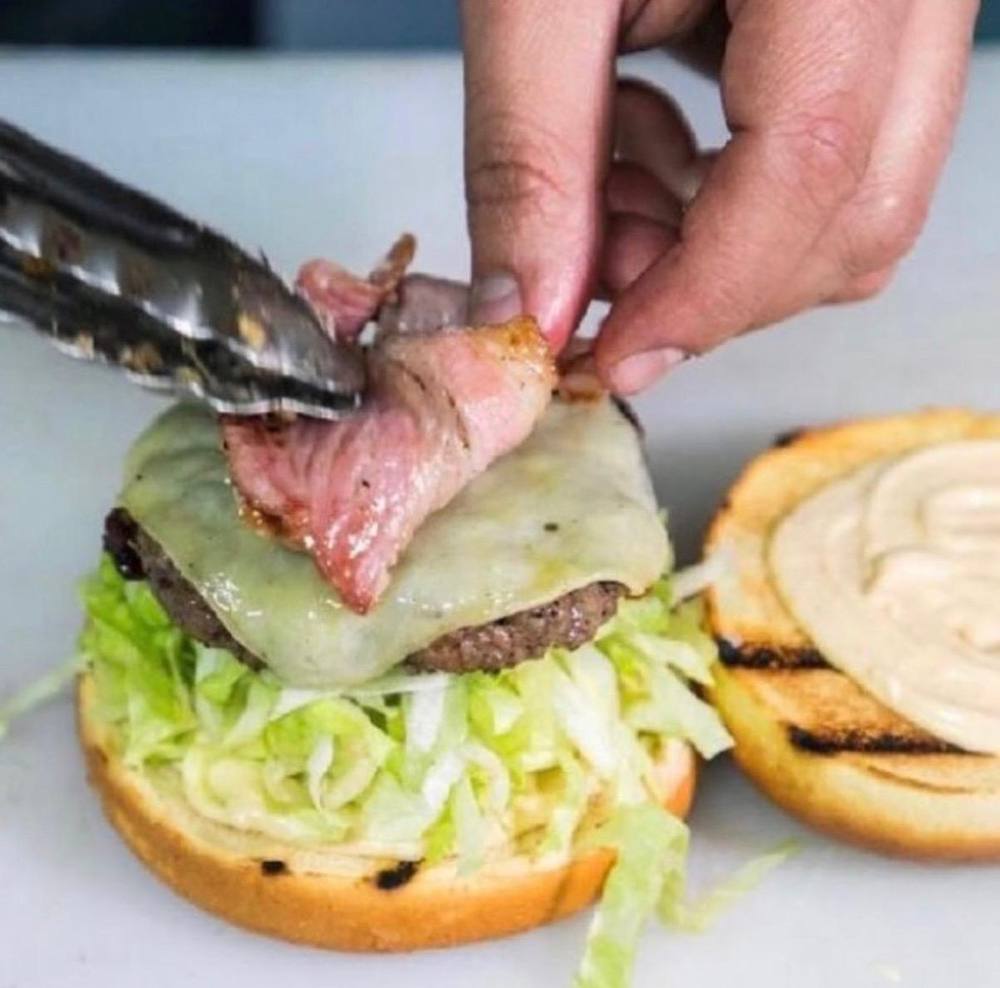 Building the Wood Grill burger